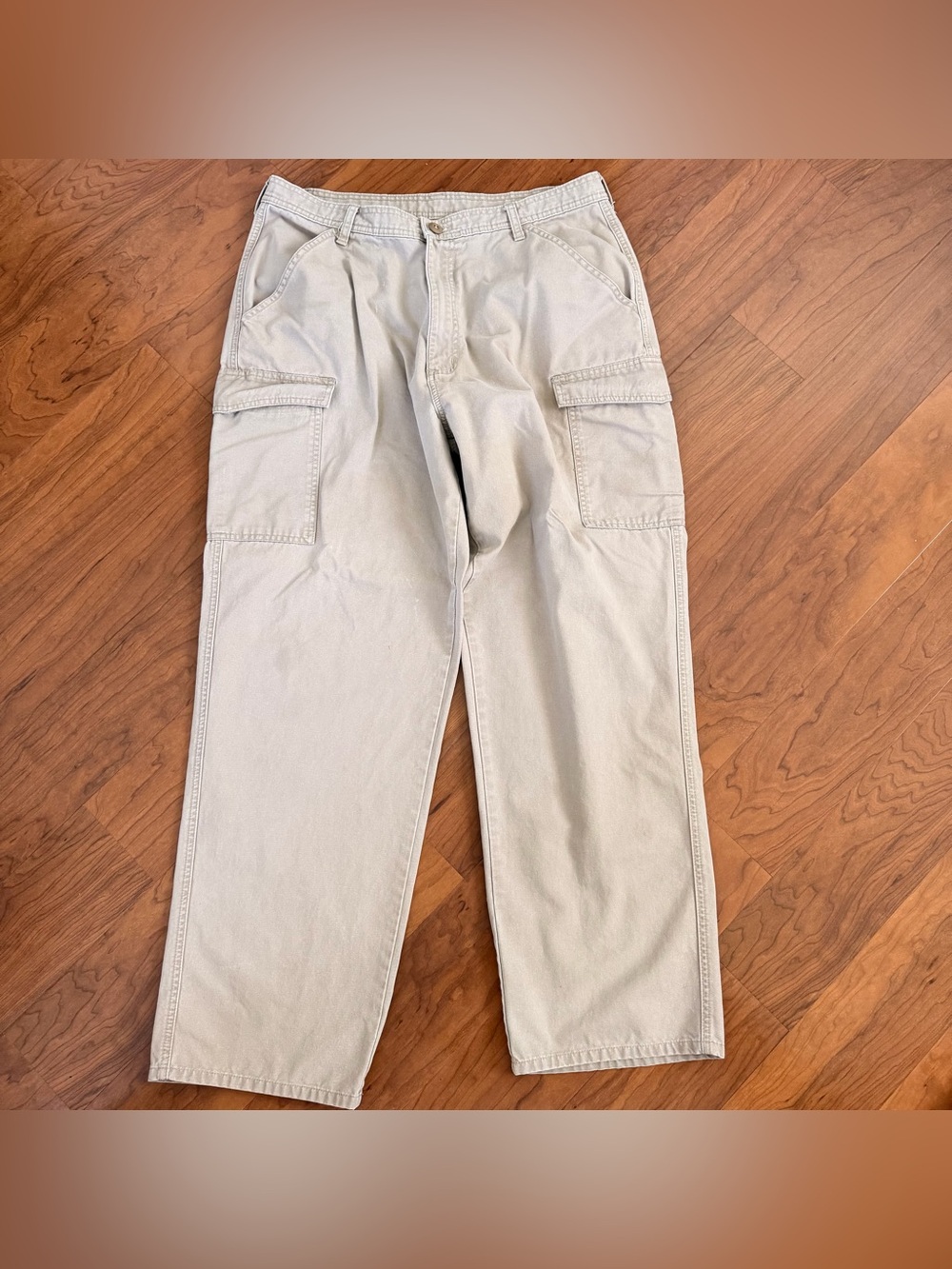 Vintage Polo Jeans Co. Ralph Lauren Y2K Baggy Khaki Cargo Pants 36x32 Cotton - Picture 2 of 11